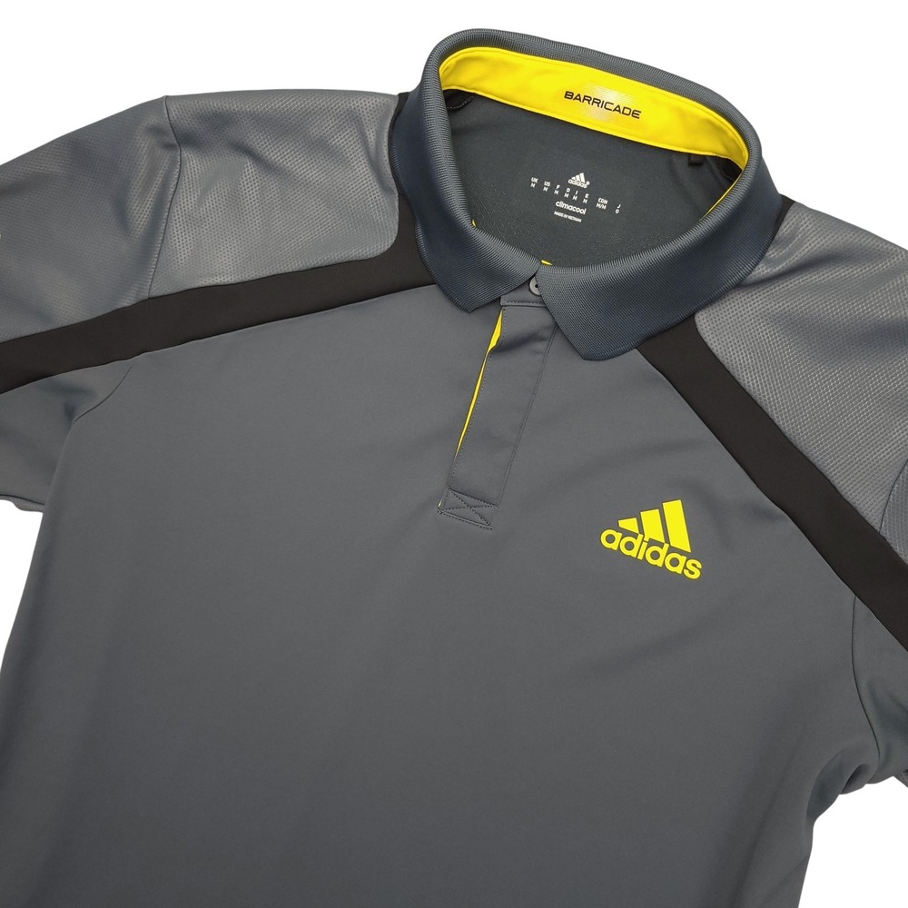 Adidas Climacool Polo Shirt Mens M‎ Gray Barricade Tennis Performance Top